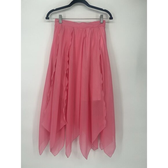 Vintage flutter Ruffle Skirt in bubble gum pink *Missing Button* No Size - Picture 1 of 5